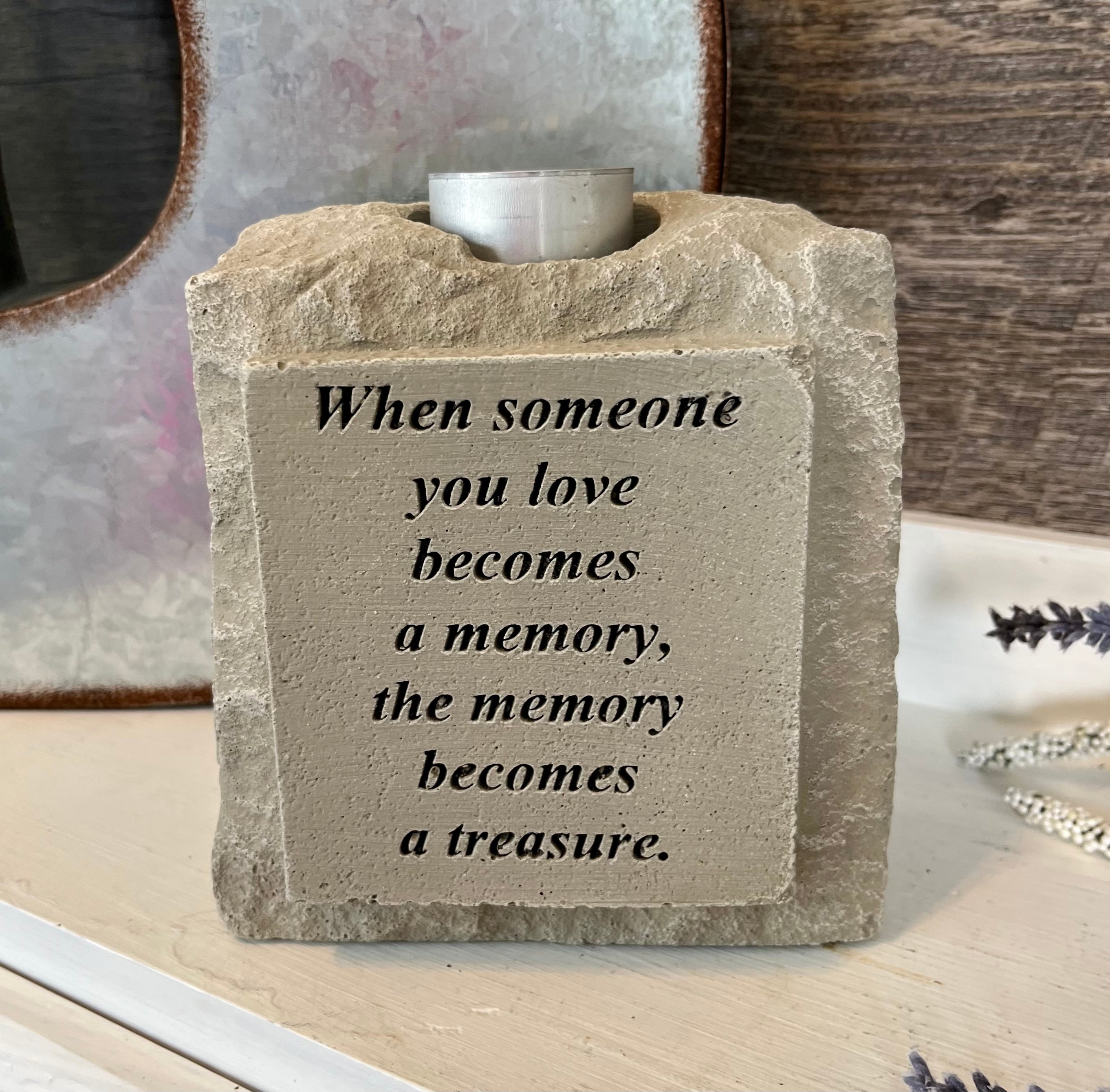 Lighted Memory Stone “When someone you love” cube