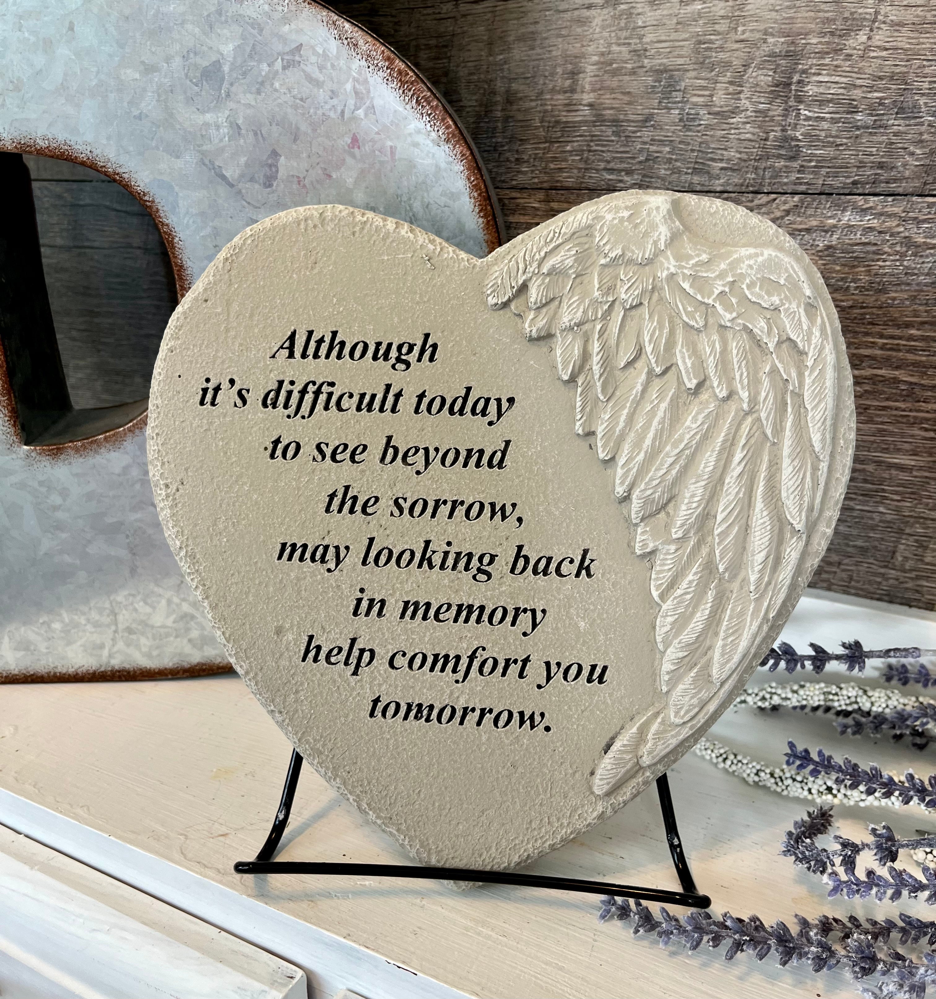 Small Heart Memory Stone- “Although it is Difficult”
