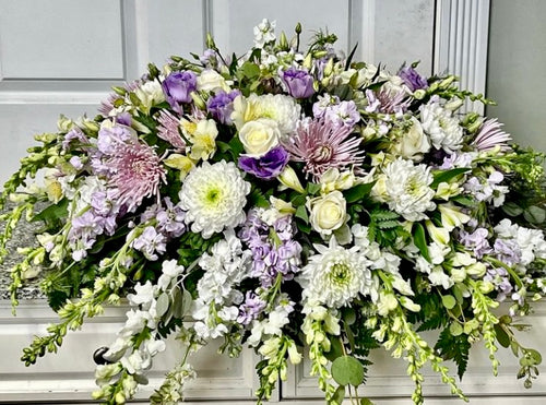 Lavender Pearl Casket Spray