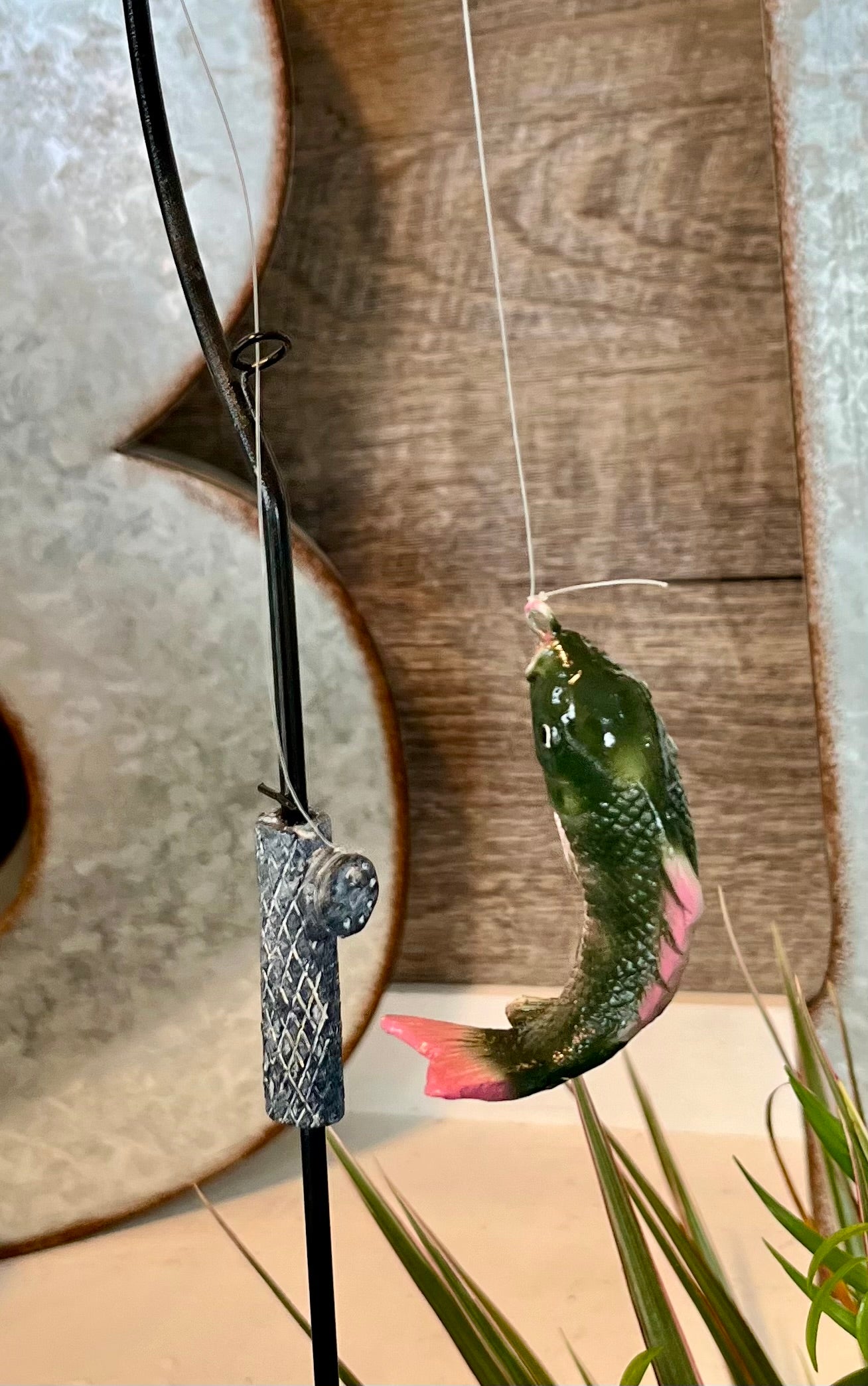 Large Fishing Pole with Fish
