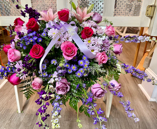 Enchanted Garden Casket Spray