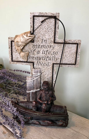 anchor cross with fishing pole Fisherman's Cross – Flowers By Evelyn